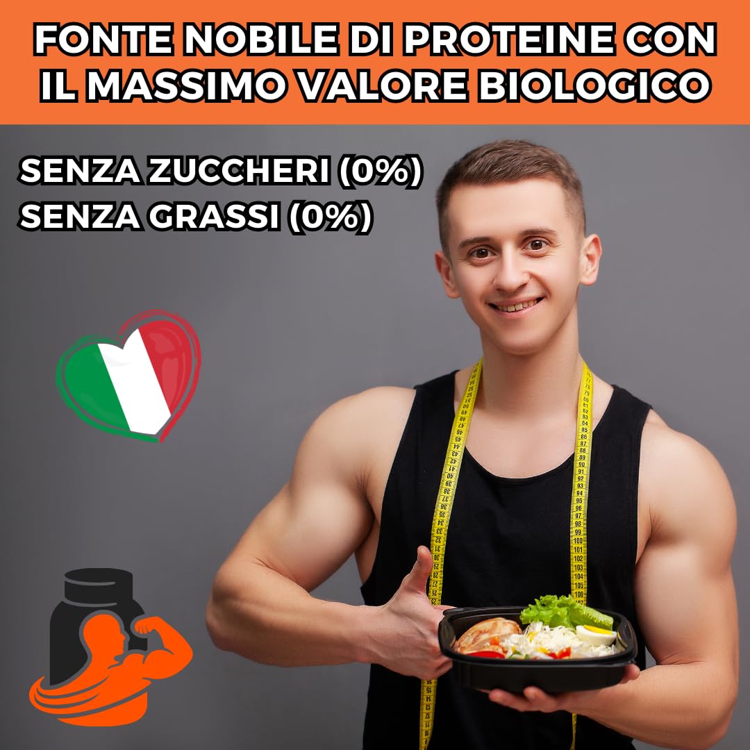 Albume d'Uovo in Polvere Prodotto Alimentare Ottenuto da Uova Fresche di Gallina, (Neutro, 500 g) Indicato per Preparazione Dolci e Alimenti da Forno, Prodotti Alimentari Naturali