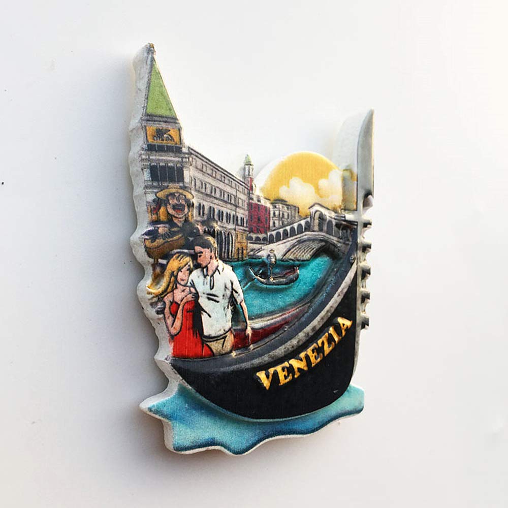 Venise Italie 3D Bateau Réfrigérateur Aimant Souvenirs Résine Magnétique Décoration De Cuisine À La Maison, Venise Aimant Collection Cadeau