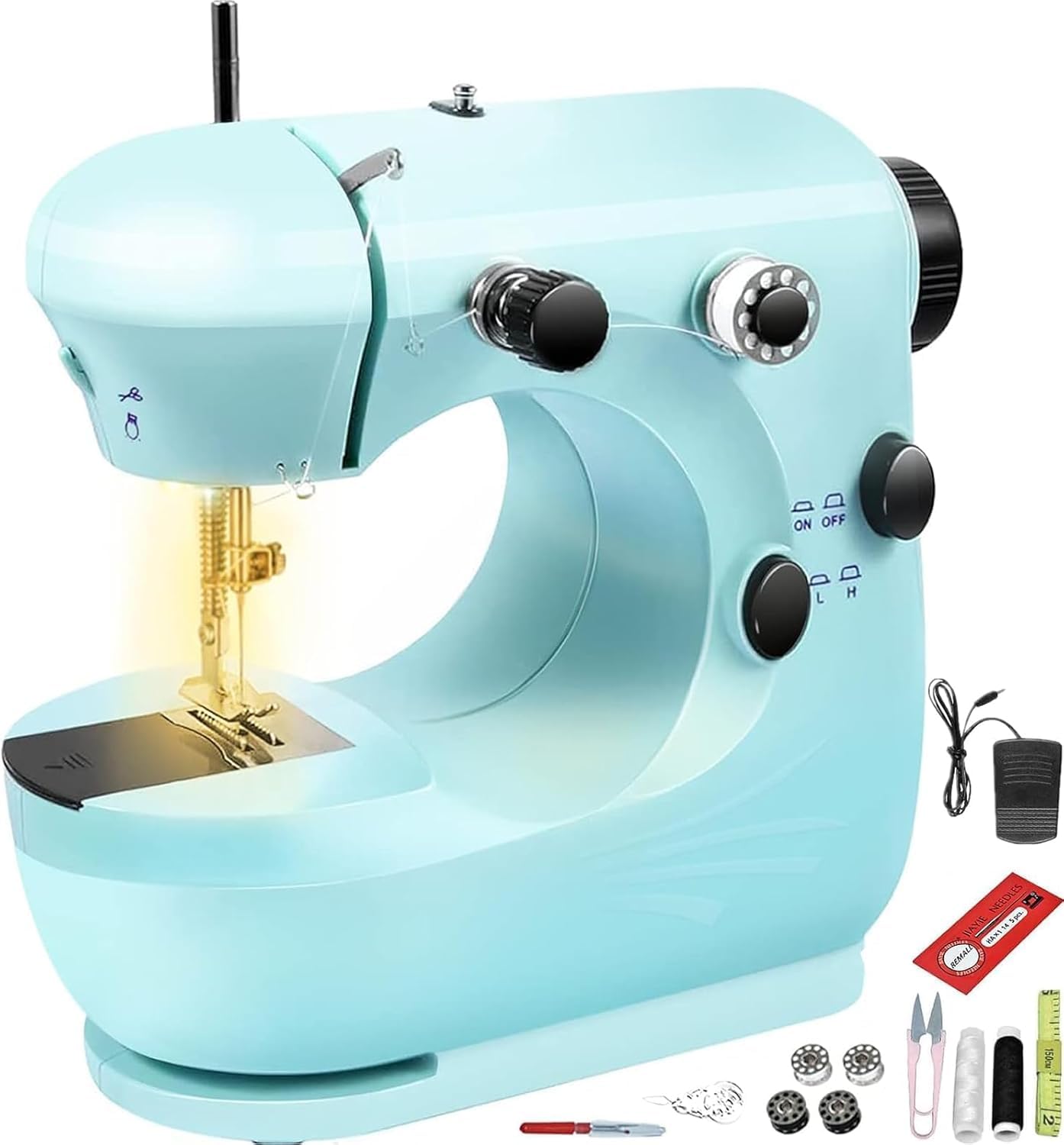 Maquina de Coser Costurero Portatil, Maquina de Coser Maquina Profesional Maquina de Cosers Prensatelas Mano Sewing Machine Maquina Cosers Manual Mini Ropa Cortinas Telas Bricolaje Viajes Casa