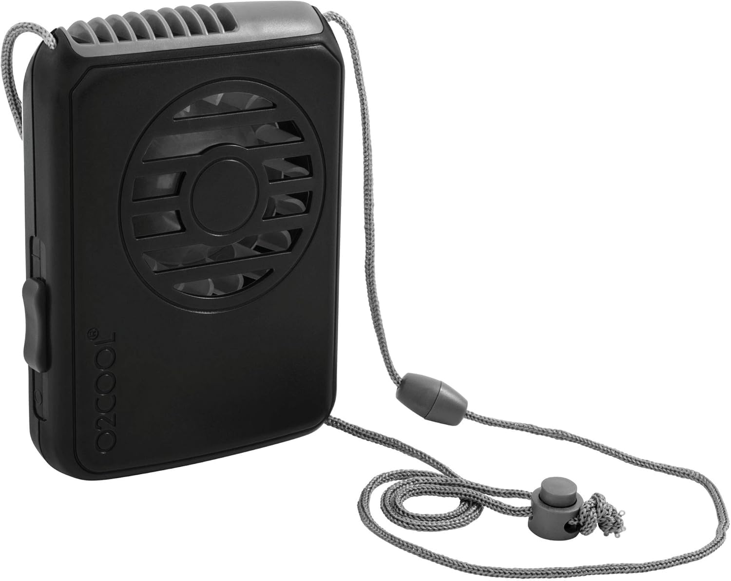 O2COOLBattery Powered Deluxe Necklace Fan For Personal Cooling With Adjustable Lanyard (Black)