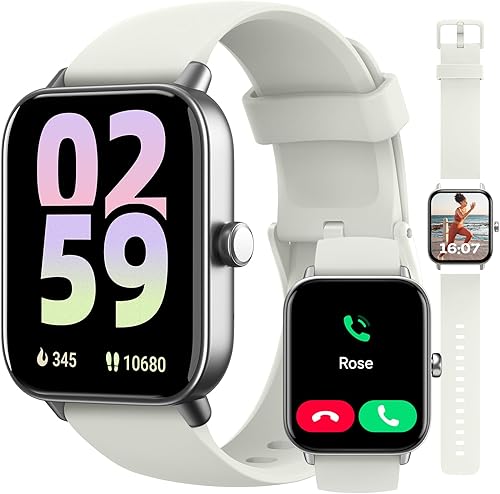 Reloj inteligente para hombres y mujeres con Alexa, llamadas y texto Bluetooth, reloj inteligente de 1.8 pulgadas, monitor de sueño SpO2 de