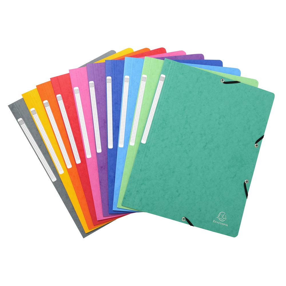Exacompta 50 cartelline con elastico senza lembi 400 g/m² assortite