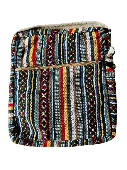 Trendy Unisex Hemp Crossbody Hippie Patchwork Shoulder 6 Pockets, Passport Documents Backpack - Handmade In Mt. Everest Country Nepal4