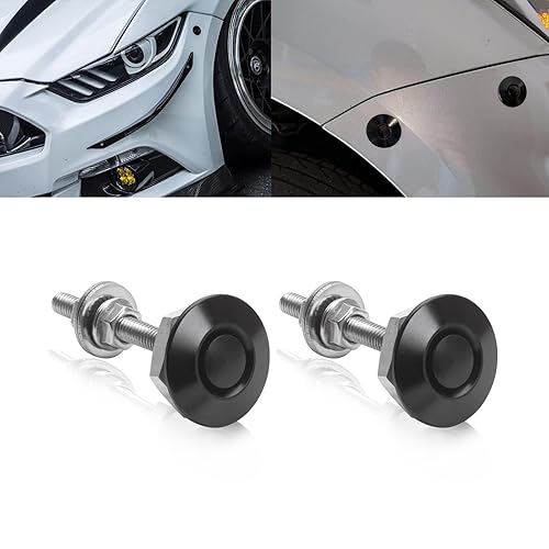 x xotic tech Kit de tapa de bloqueo de capó de parachoques con botones de liberación rápida Universal para automóvil (negro)