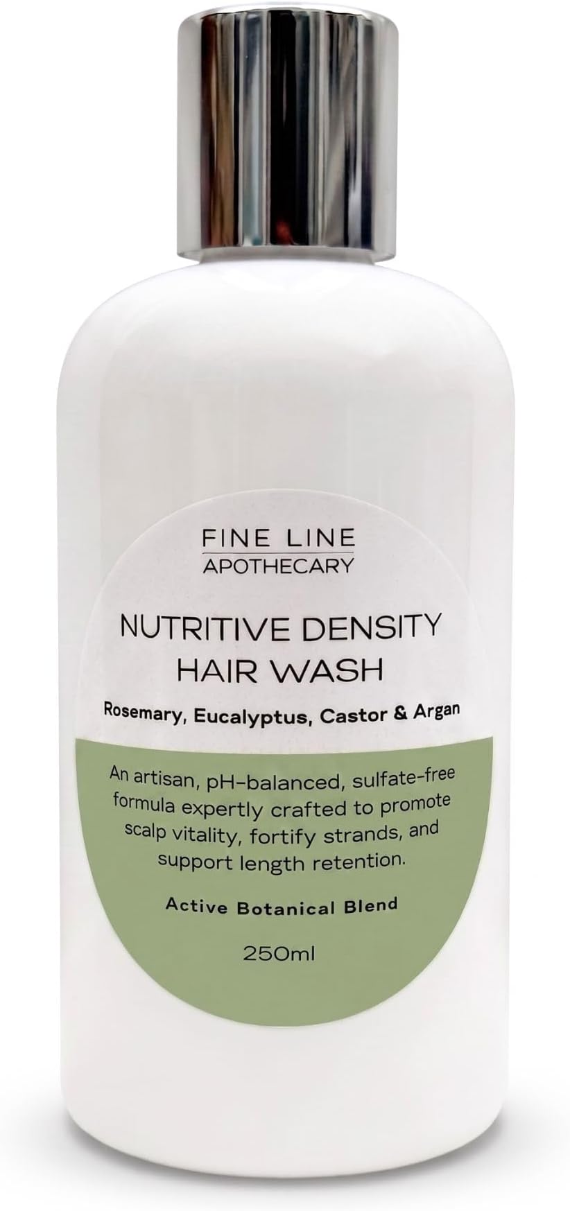 Rosemary, Eucalyptus, Castor & Argan Nutritive Density Shampoo | 99% Naturally Derived | Scalp Vitality & Length Retention | Artisan pH 5.5 Balanced Formula | 250ml