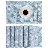 Placemats,Placemats for Dining Table,Heat-Resistant Placemats, Stain Resistant Washable PVC Table...