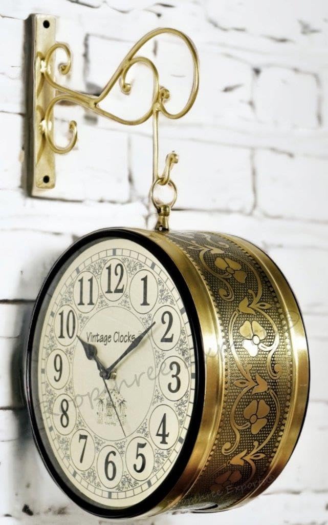 Vintage Handcrafted Wall Clock - Black Iron -10