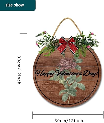 Miniatura 2 de Corona colgante de feliz día de San Valentín para puerta delantera decoración del día de San Valentín corona de vacaciones letreros de puerta de