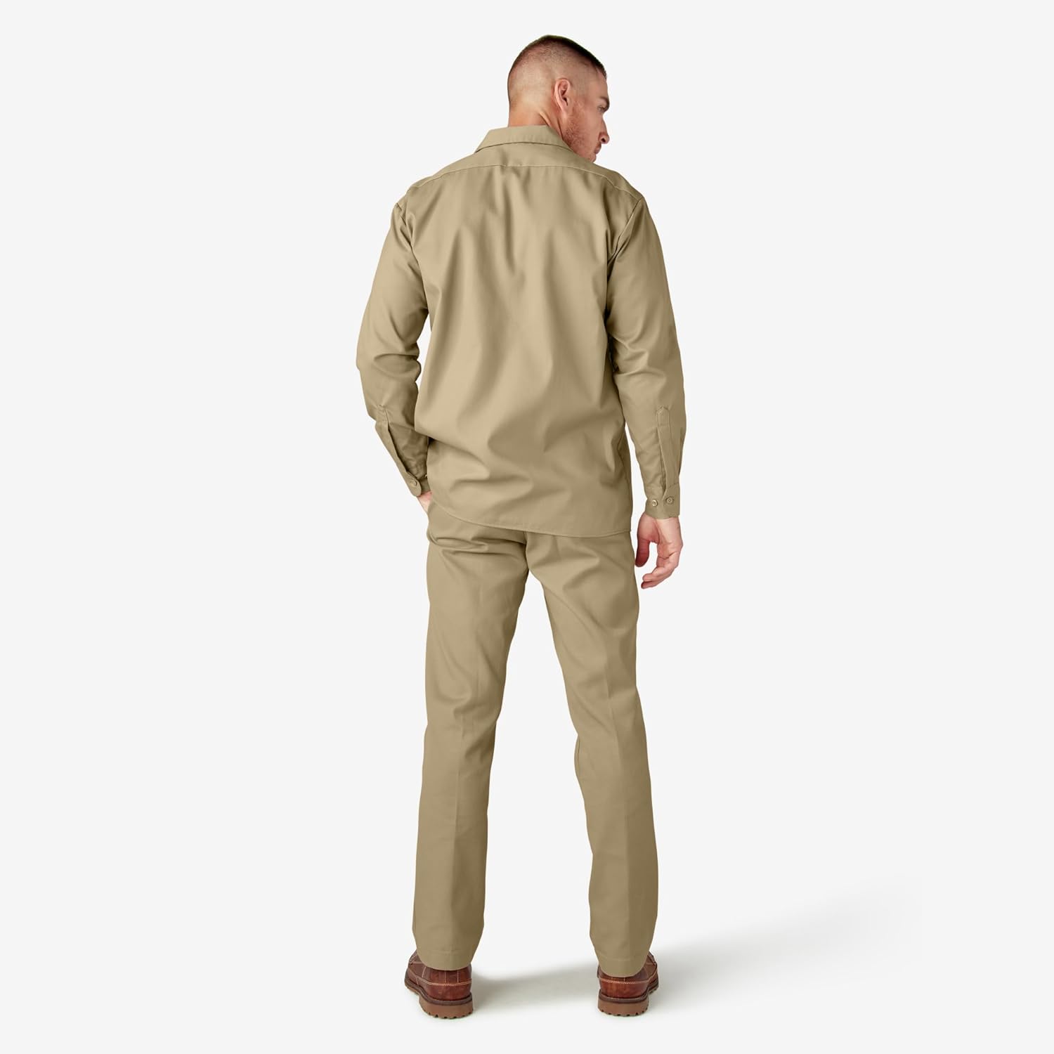 Dickies Long Sleeve Work Shirt, Khaki, M - Image 7