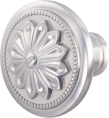 Miniatura 8 de Paquete de 8 pomos de níquel cepillado para gabinetes, 1-25 pulgadas de diámetro, pomos plegables de níquel para cajones de baño, cocina, cajones,