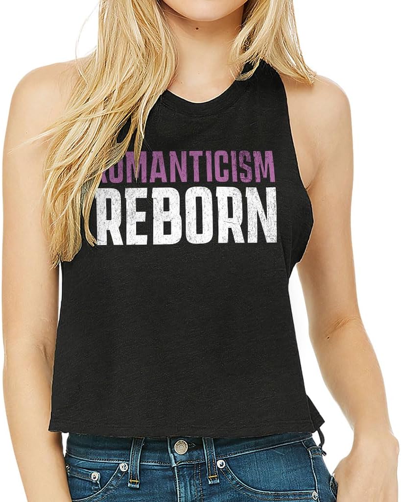 Romanticism Reborn Racerback Cropped Tank - Print Women's Tank - Minimalist Tank Top