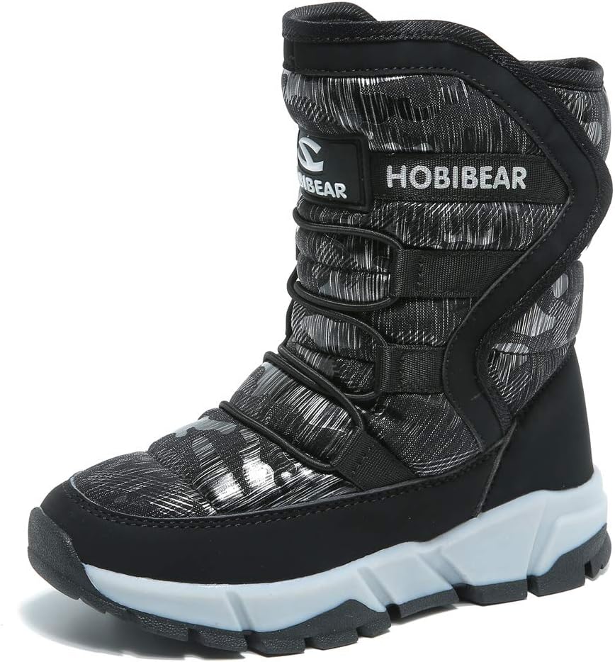 BODATU Boys Snow Boots Outdoor Waterproof Winter Kids Shoes