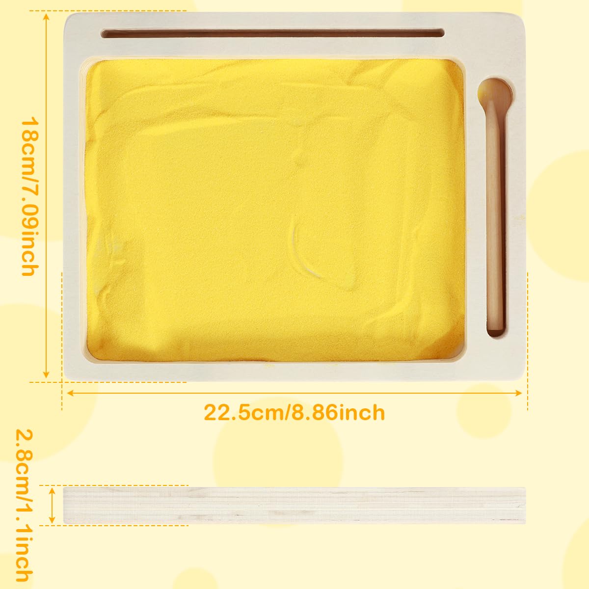 Montessori Sand Tray Toys,Wooden Sand Trays,Sand Writing Trays for Kids,Wooden Sand Tray Box, Montessori Sand Writing Tray with Wooden Pen Sand and Cards for Writing Letters and Number