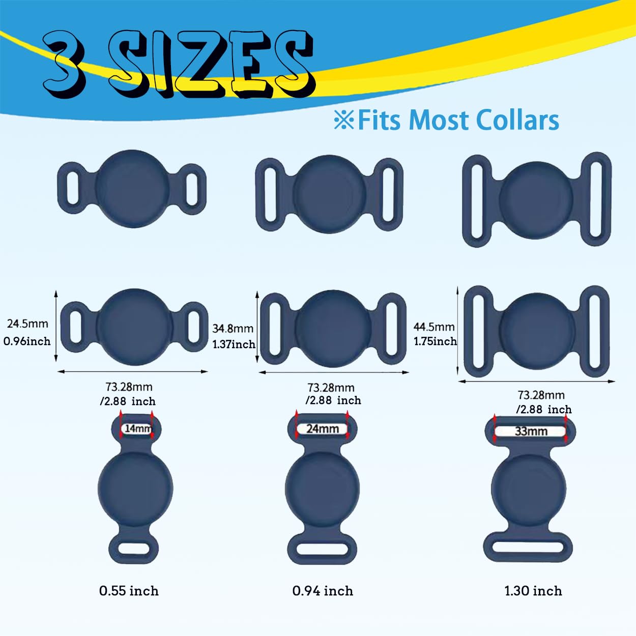 AESTHESTIFY Custom Silicone Case Cover for Airtag Dog Collar Holder,Personalized Name Logo,Waterproof,Glow Night,Full Body Covered Anti-Lost Protective Case for Pet Collar, Fits All Width Collars