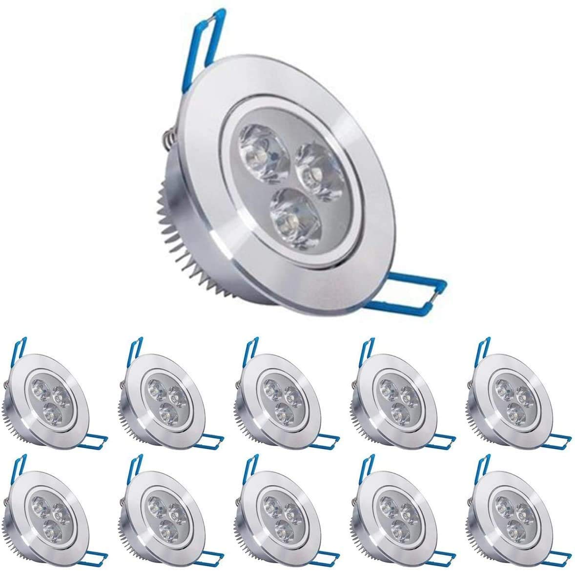 Pocketman Warm White 220V 4W Led Recessed Ceiling Light Downlights Spotlight,,360-400 Lumen(Equivalent 40W) 10 Pack