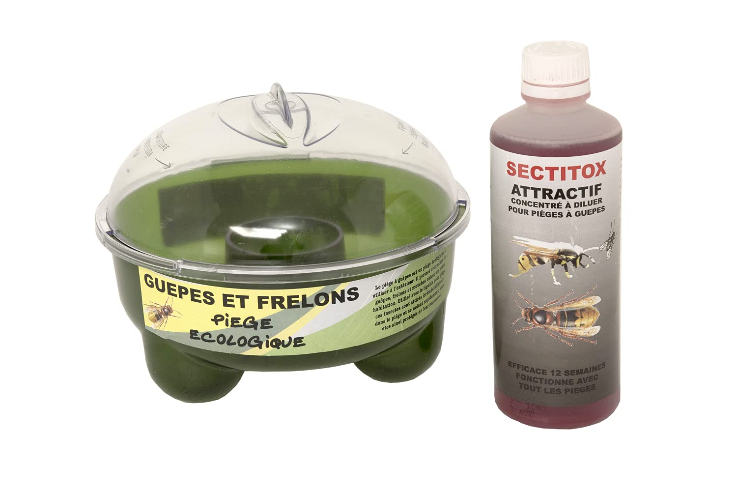 Lot 1 Piège à guêpes frelons + Attractif