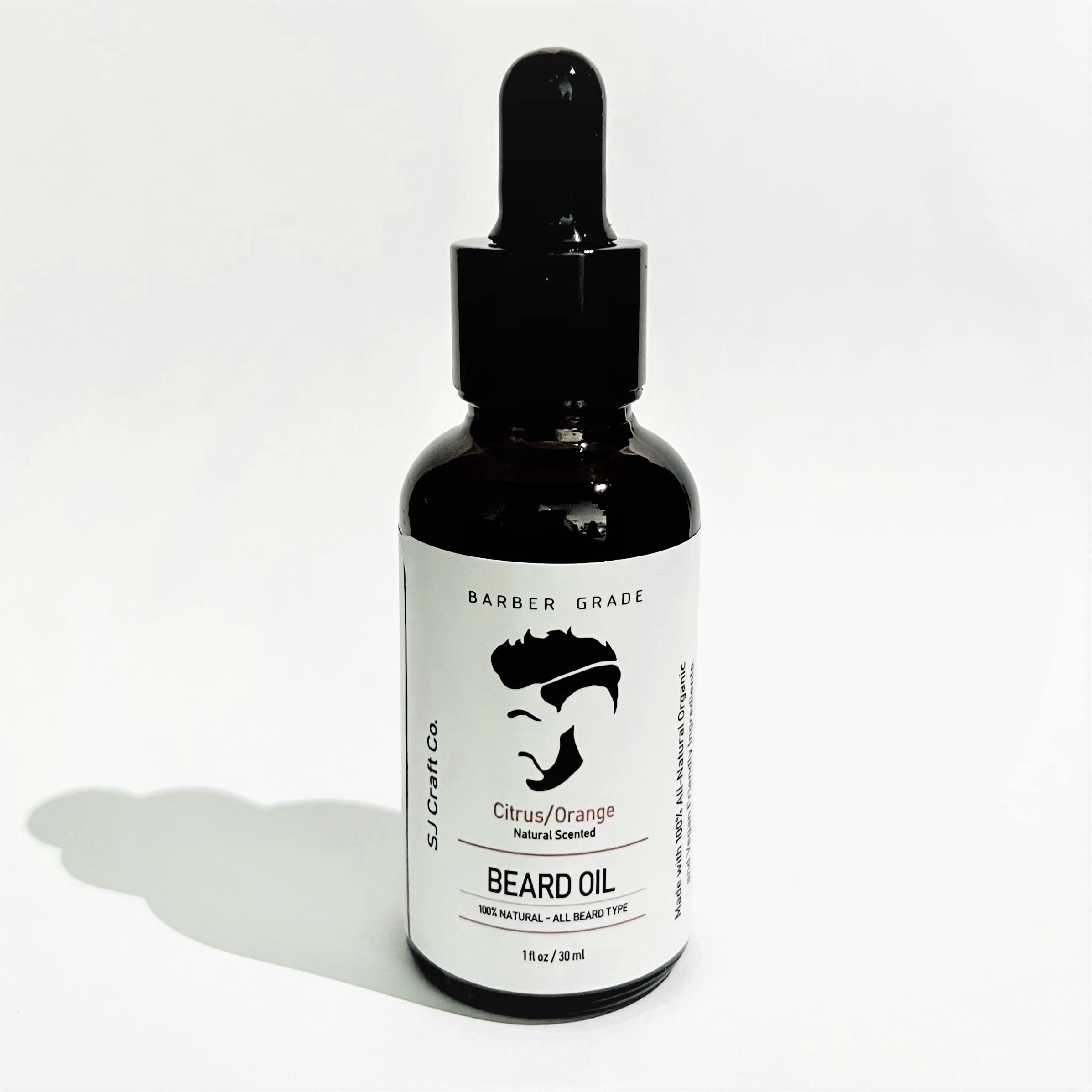 SJ Craft CoBeard Oil 1oz – Beard Oil Mustache Oil - Natural Scented – Quick Absorption - All Natural Beard Oil and Mustache Oil – Citrus Orange - Leave in Conditioner