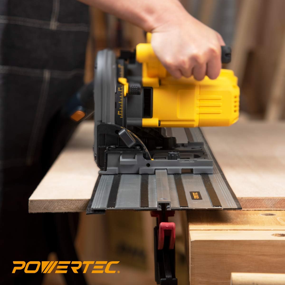 POWERTEC 71505 55” Guide Rail Joining Set for DeWalt Track Saws | Includes (2) Aluminum Extruded Guided Rails and (1) Guide Rail Connector for Woodworking Projects : Everything Else