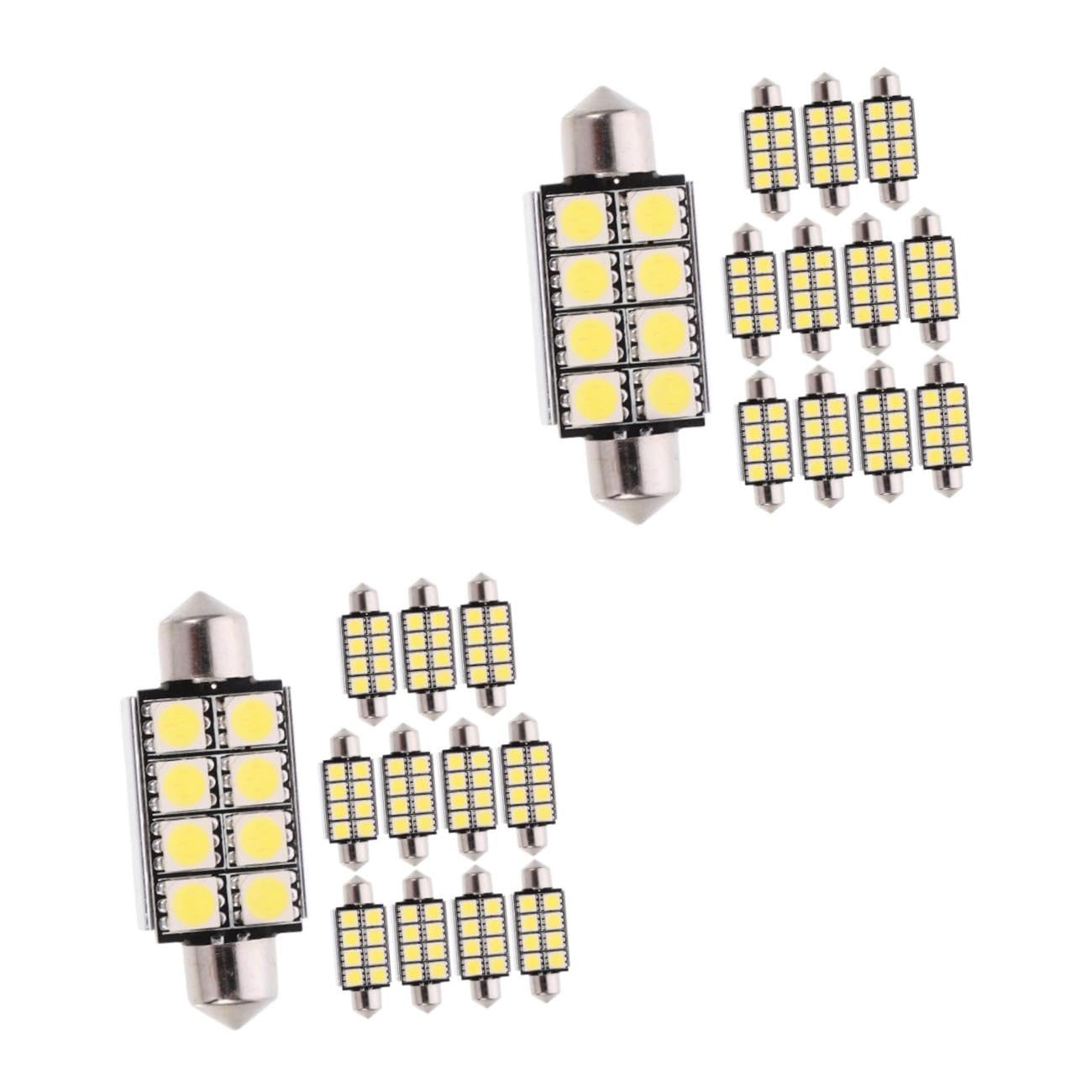SOLUSTRE 24pezzi Luce Led Dome Per Auto Lampadine Interni Per Illuminazione Strumentazione e Bagagliaio Basso Consumo Energetico Compatibili