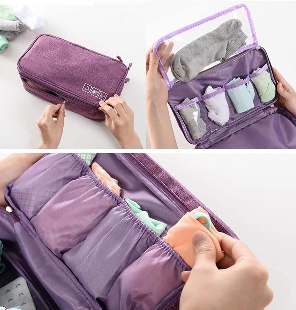 Portable Underwear Bra Storage Bag Waterproof Travel Organizers Multi-Layer Toiletry Packing Cube image 5
