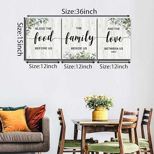 Miniatura 3 de Cartel de arte de pared de cocina con diseño rústico de granja citas inspiradoras de la Biblia póster de decoración de pared familiar hogar comedor