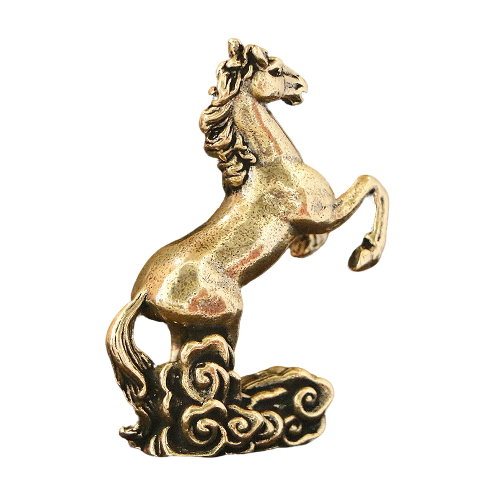hogtnd Feng Shui Brass Animal Horse Sculptures Wealth Symbol Office Home Decor Collectible Figurines
