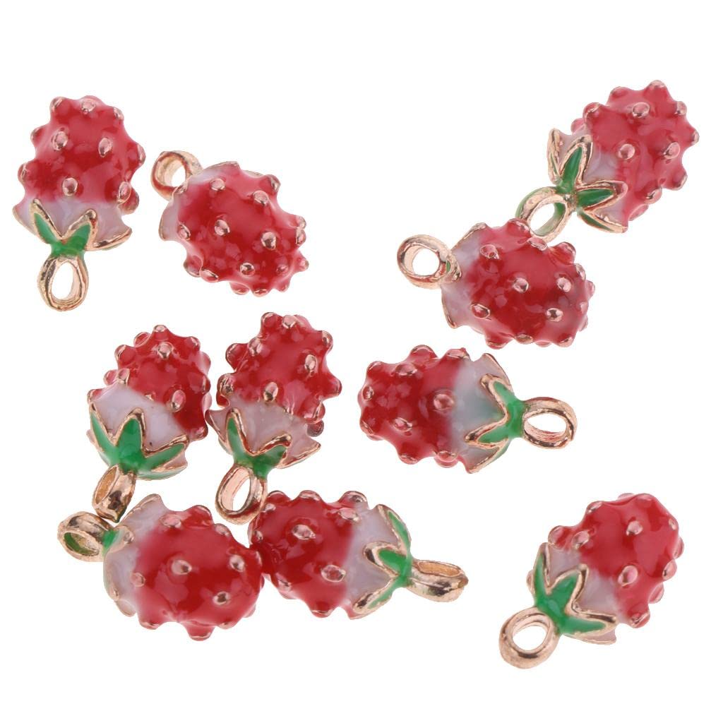 CALANDISCALANDIS 10 Pcs Strawberry Fruit Pendant Earring Women Fruit Accessories Alloy Uni Fashion Jewelry Making Gift