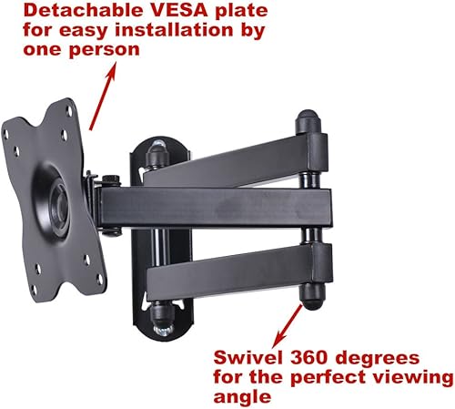 Miniatura 4 de Soporte de pared VideoSecu ML12B para TV lcd con pantalla plana de 15" brazo articulado inclinable para la mayoría de 19"-32", algunos modelos de
