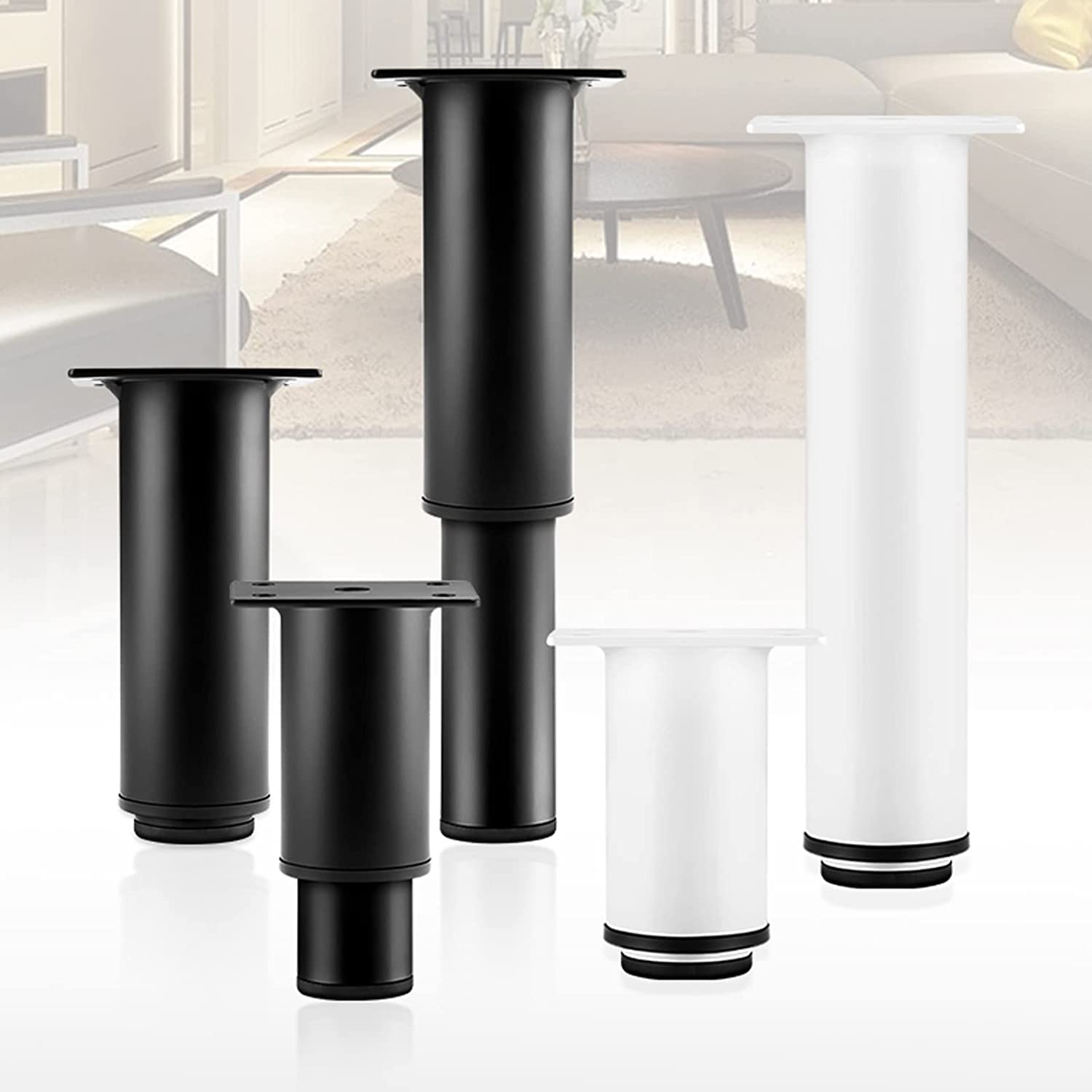 Pezzi Gambe for mobili in acciaio inossidabile, piedini for divani in metallo, gambe di supporto for armadietti da bagno, piedini for mobili regolabili, for tavolo, mobile TV, comodini, comò, con viti