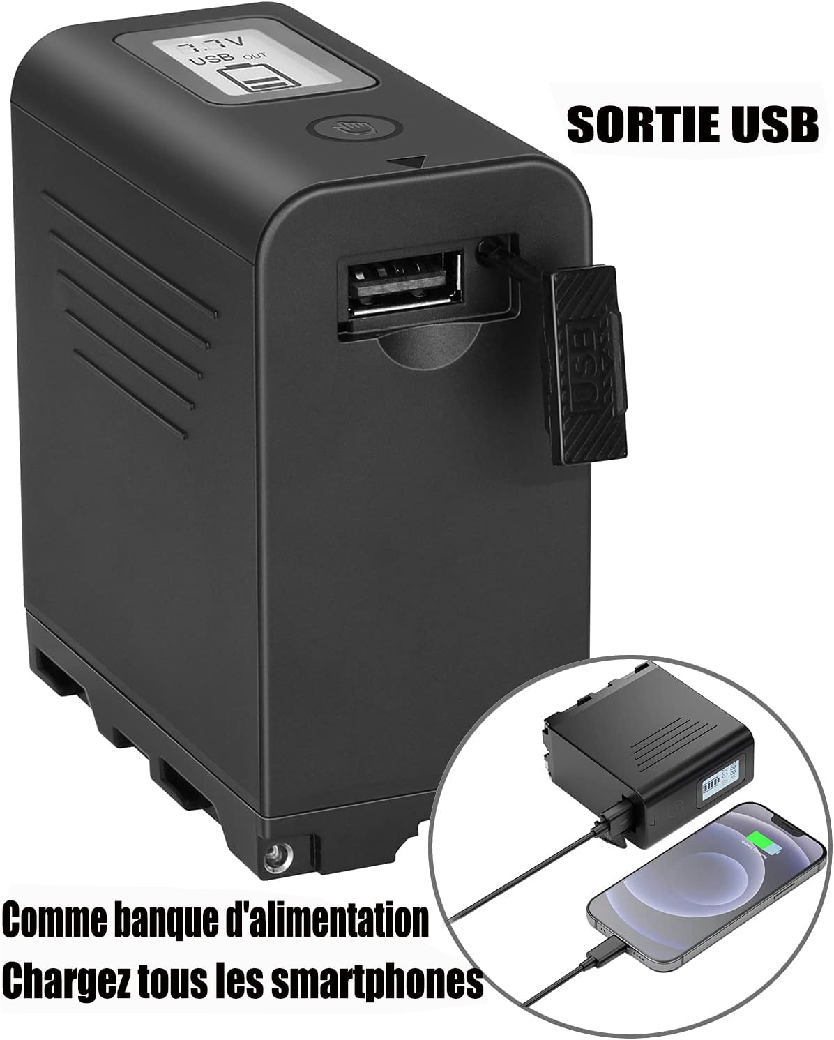 JYJZPB 2X 8800mAh NP-F970 Batterie pour Sony NP-F970 F960 F930 F950 F980 avec Chargement USB Affichage LCD Compatibles avec Sony DCR-VX2100 DSR-PD150 DSR-PD170 HDR-AX2000 HDR-FX7 HDR-FX1000