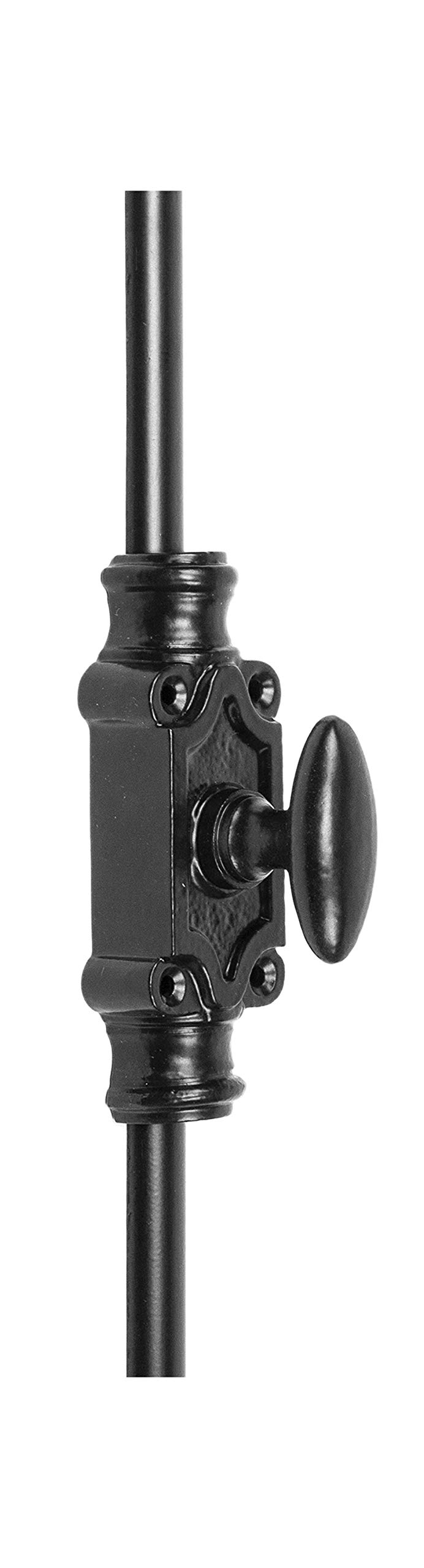 A29 Hardware 2 Feet Oval Style Iron Cremone Bolt for Cabinets Black Powder Coat Finish