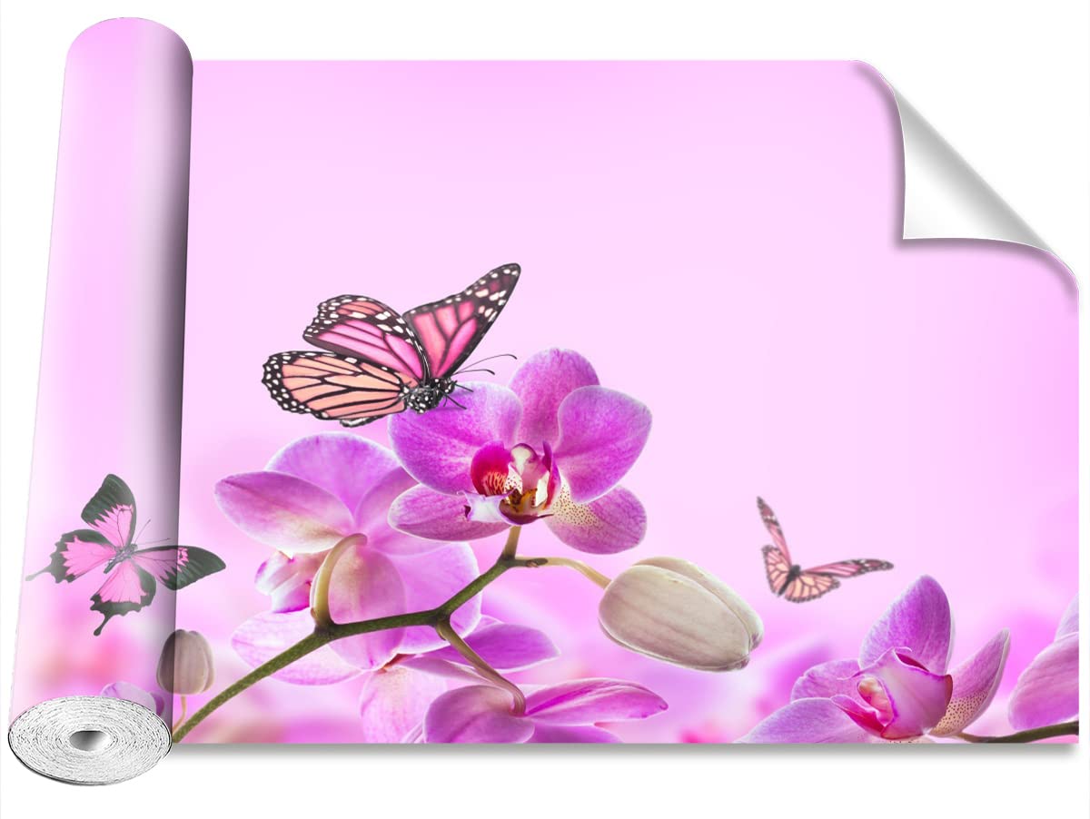 Papier Peint Camouflage Grand Format Décoration Murale Moderne Papillon Orchidée Tulup