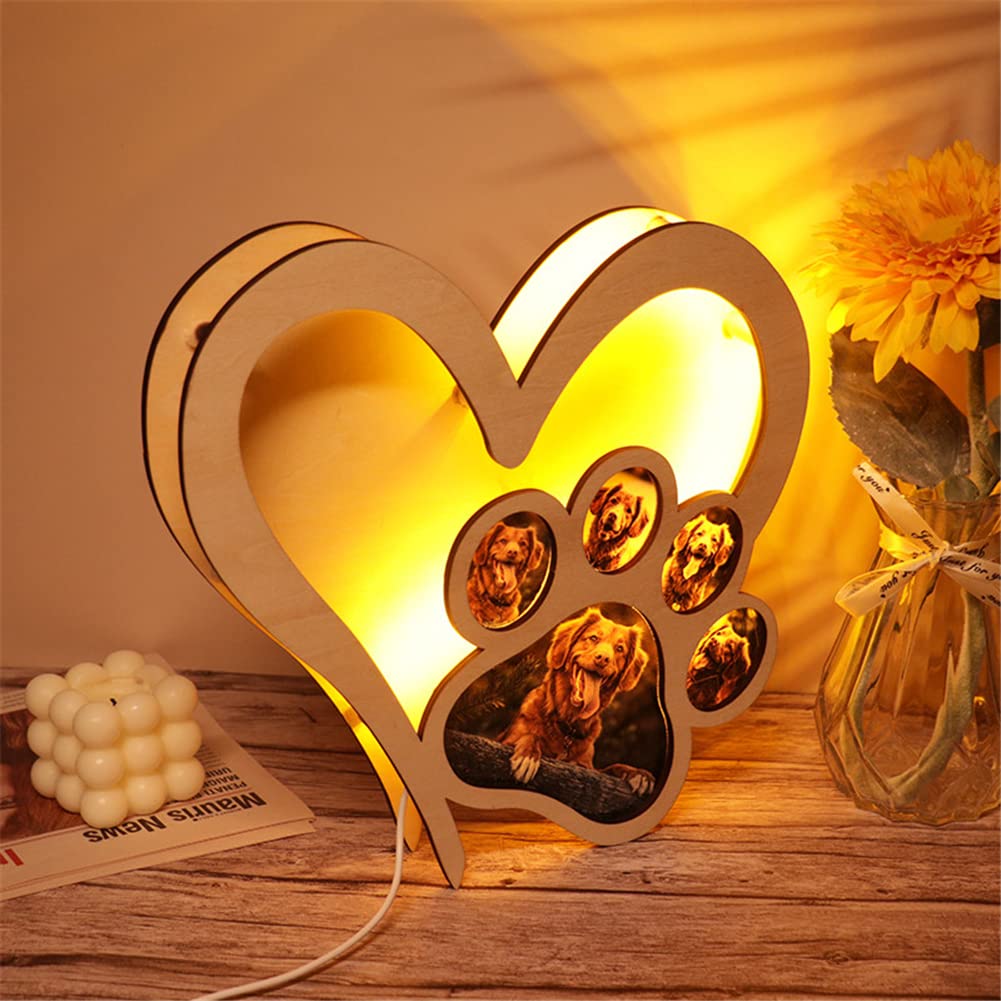 Luci notturne personalizzate per cani con foto personalizzate, lampada per cani in acrilico, luce notturna, decorazione per animali domestici, regalo commemorativo per gli amanti dei cani