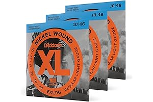 D'Addario 10-46 XL Light Electric Guitar Strings, Perfect Intonation, Made in US