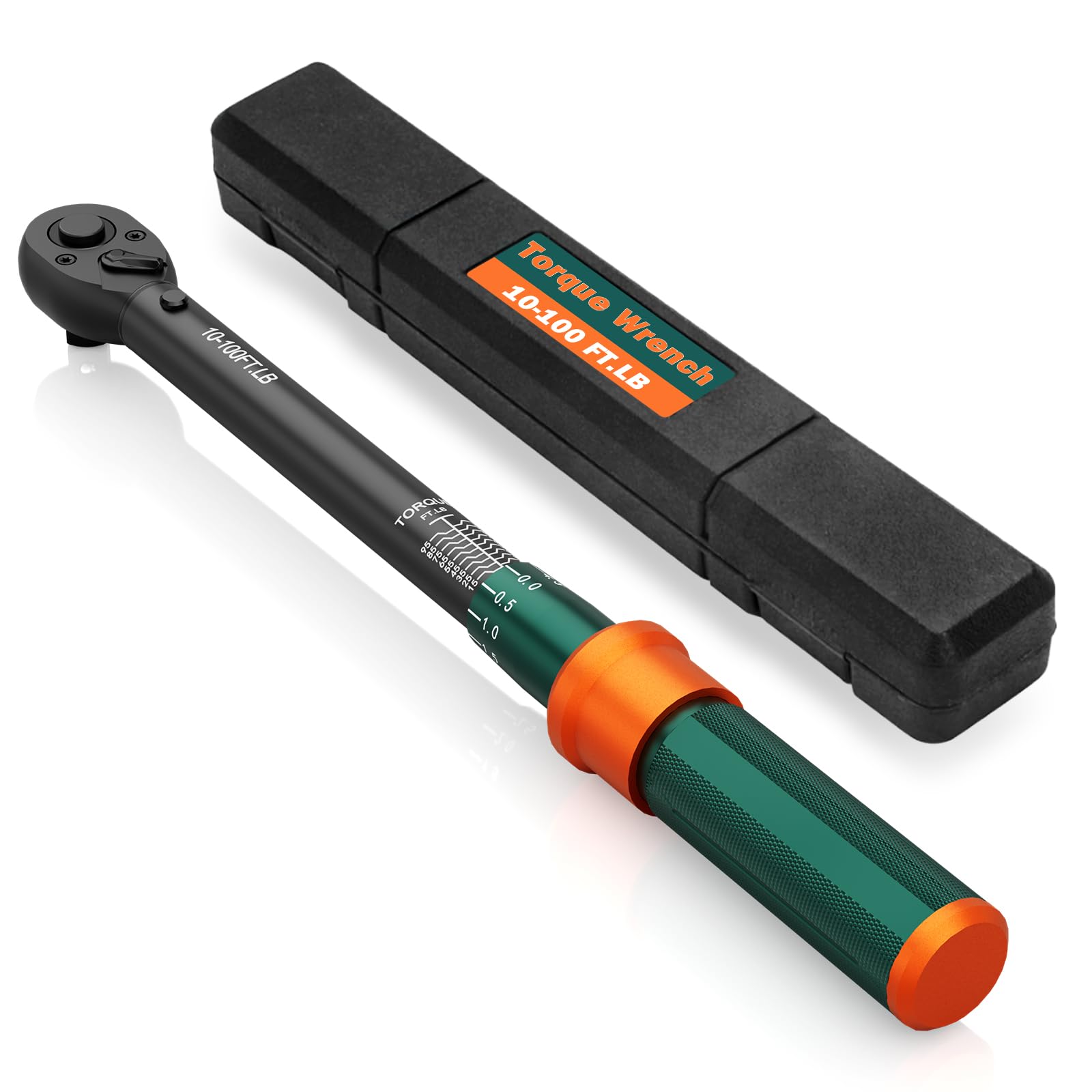 NADOKHI 3/8-Inch Drive Click Torque Wrench, 10-100 Ft.Lb, 72-Tooth