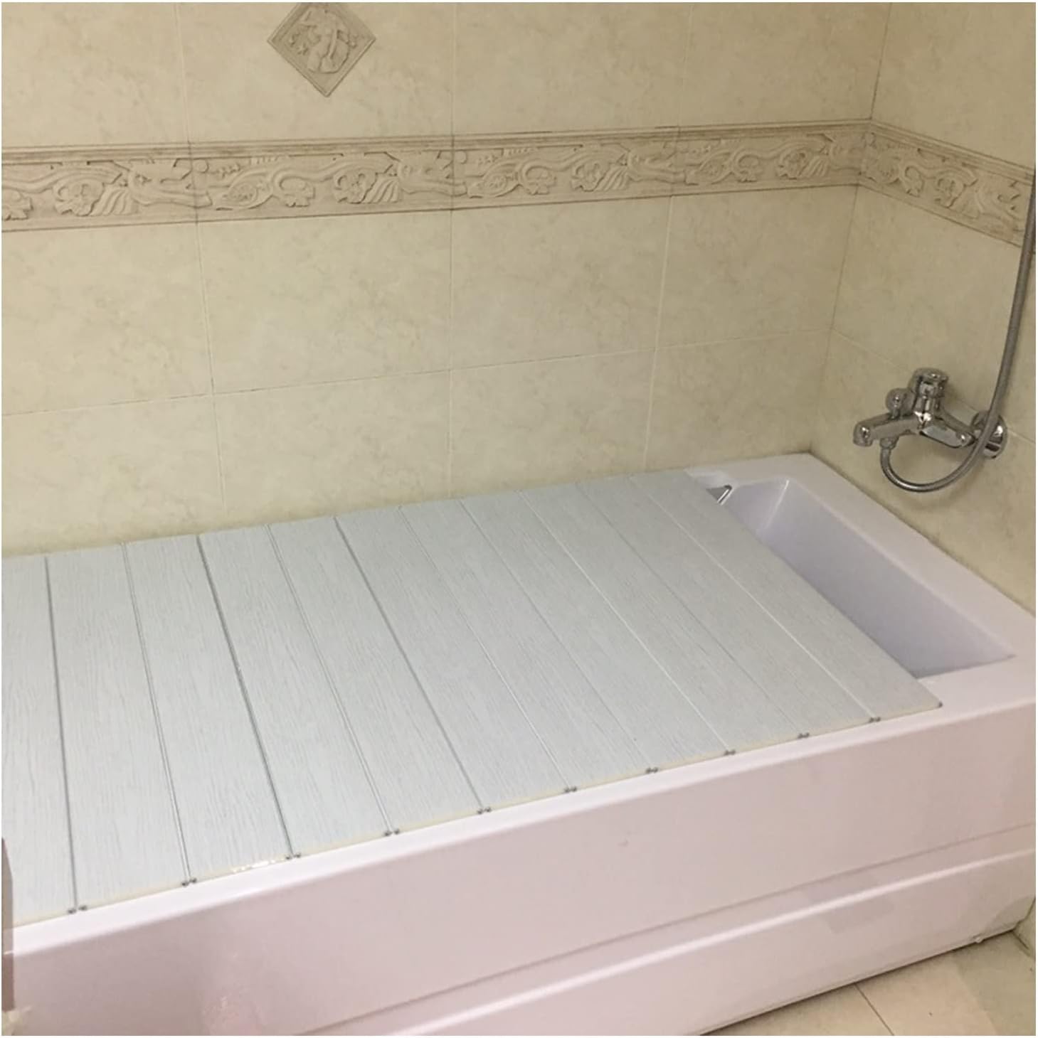 Bathtub Trays Width 70cm - Folding Bathtub Cover, PVC Dustproof and Waterproof SPA Bath Insulation Board, Multifunctional Home Bathroom Tray Shelf, Easy to Clean (Size : 70x192x1.1cm)