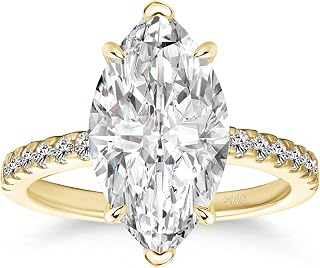 RODIFFY S925 Silver 2CT/4CT Marquise Cut Moissanite Promise Ring