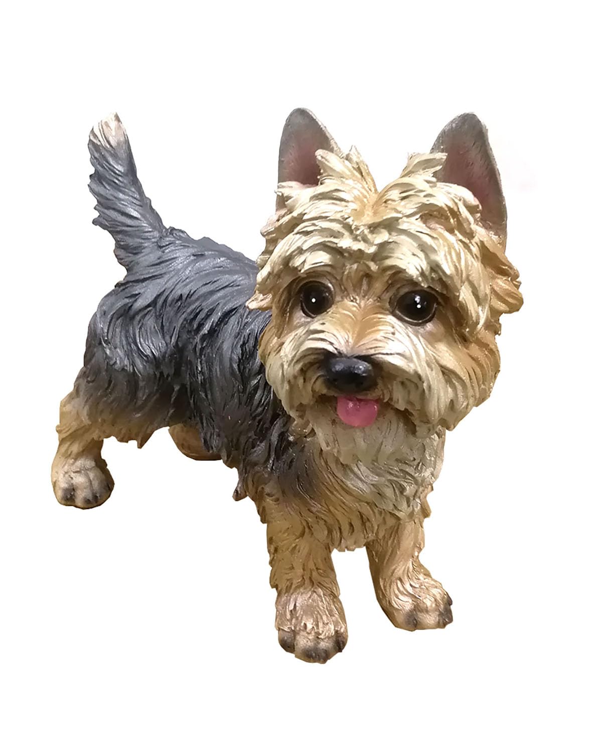 Statue Yorkshire Terrier en résine peinte à la main haut de gamme 20cm