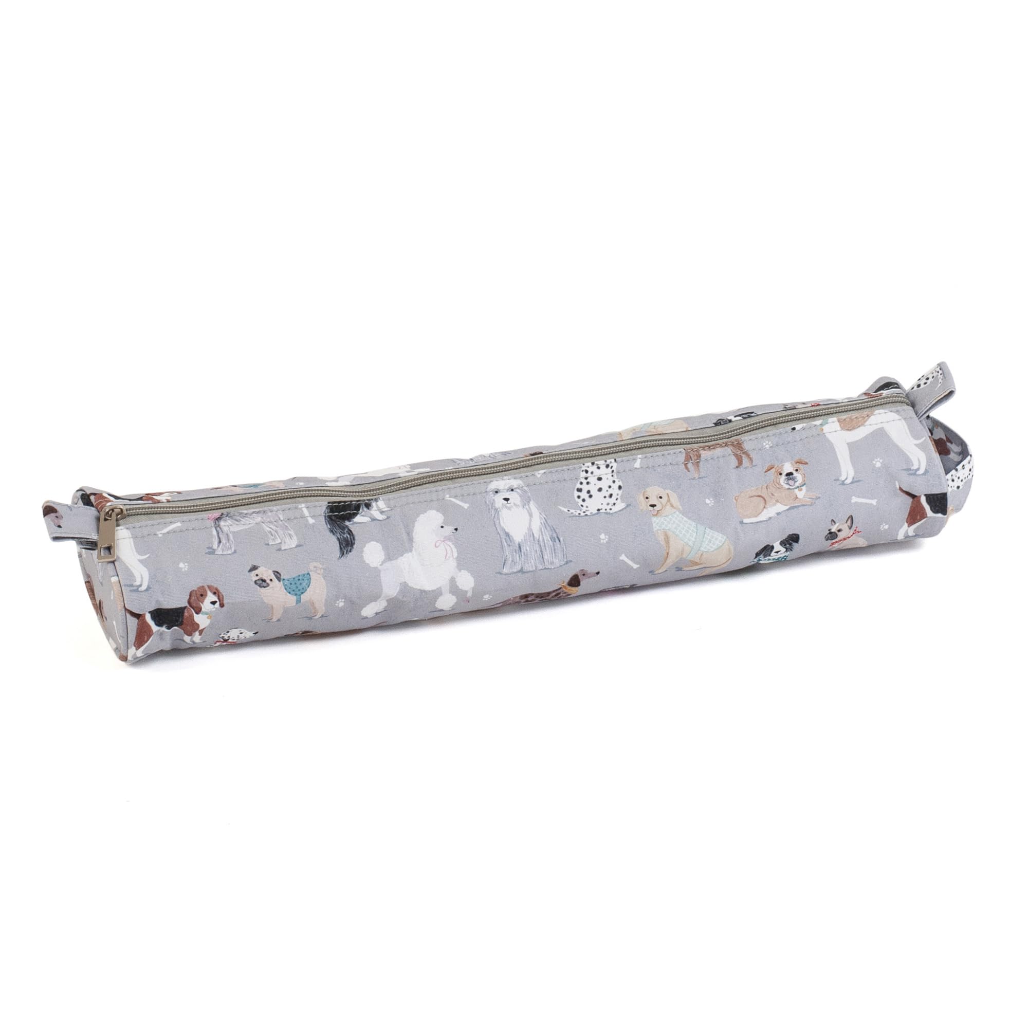 Hobby Gift Grey Dogs Knitting Needle Case - Crochet Hook & Pin Knitting Needle Storage, Pencil Case For Other Supplies & Compact Accessories - 12 X 41 X 7.5Cm,
