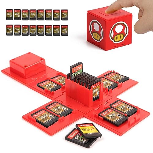 doepeBAE Game Card Case for Nintendo Switch,Deformable Expandable Switch Game Card Holder,Cube Game Card Storage Box,Large Capacity Game Card