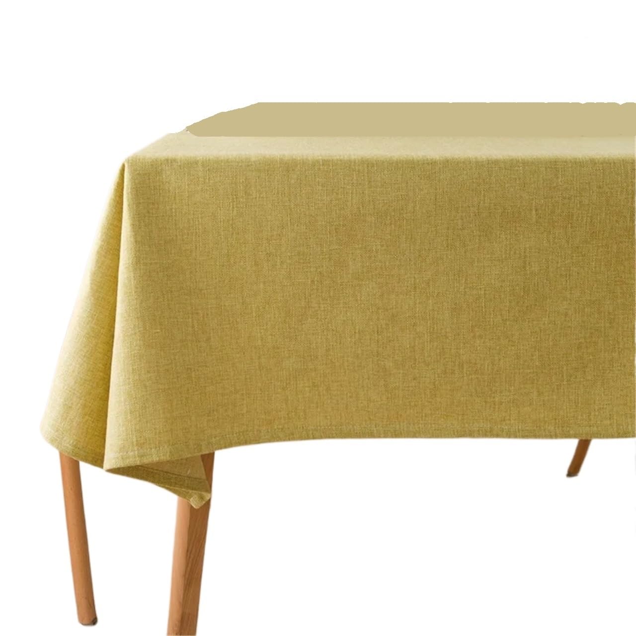 Xinglongs Leather Table Cover 1pc Waterproof Rectangle Table Cloth, Farmhouse Tablecloth, Anti-Shrink, Soft and Wrinkle Resistant, Decorative Fabric(Light Yellow,120 * 180cm)