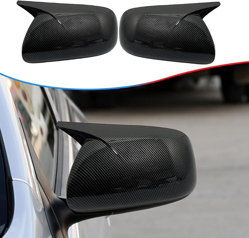 Capa do retrovisor lateral MUXEE em ABS com padrão de fibra de carbono para Toyota Corolla 2009 a 2013 – 2 unidades
