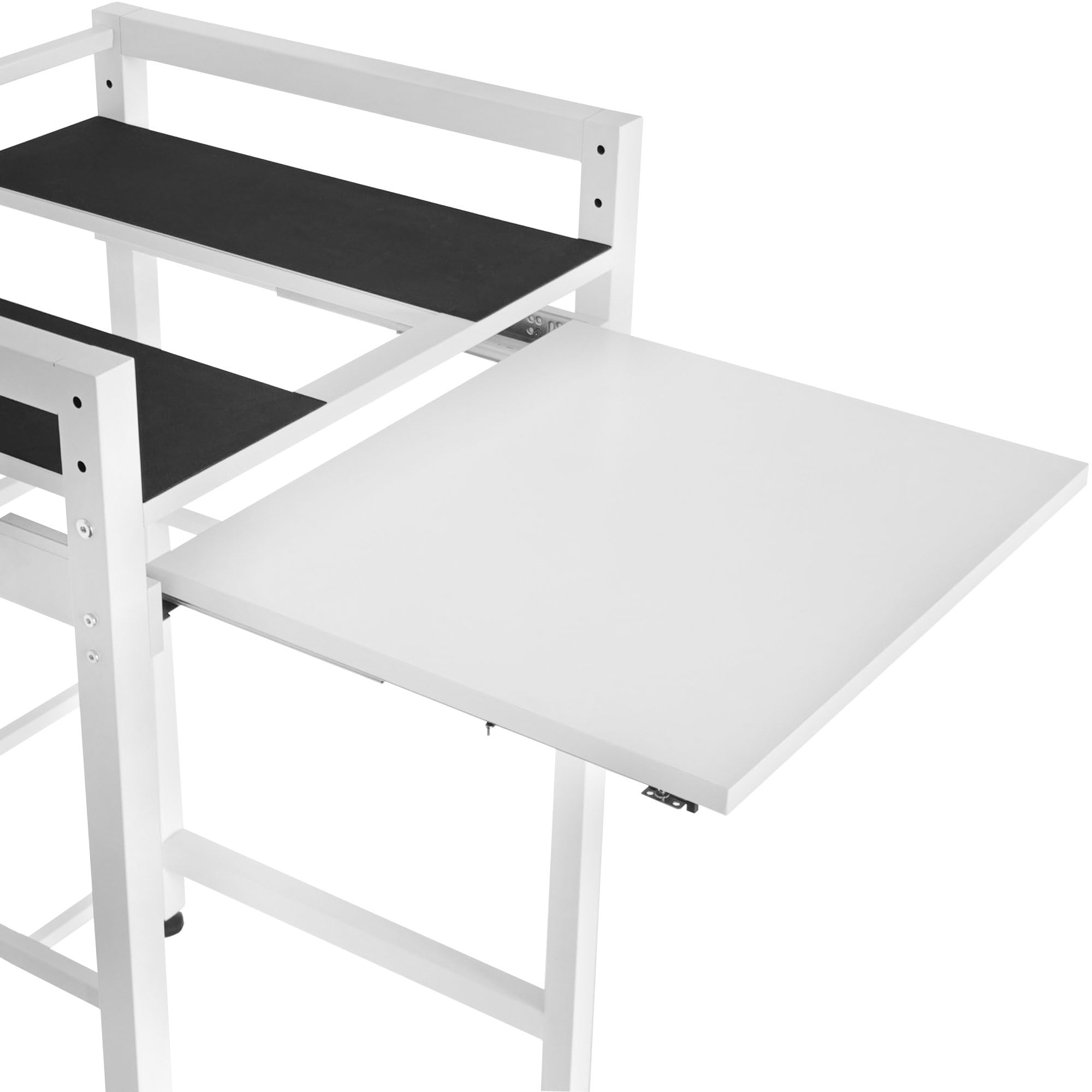 DELUKE Waschmaschinenregal Klaus mit Ausziehboden - 73x64x115cm, Metall, Weiß | Waschmaschinenuntergestell Waschmaschine Trockner Stapelgestell