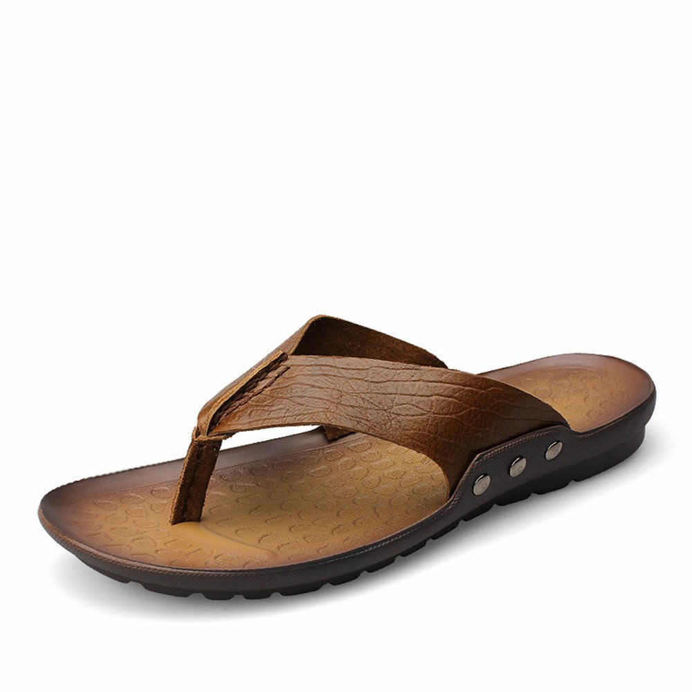 real leather flip flops
