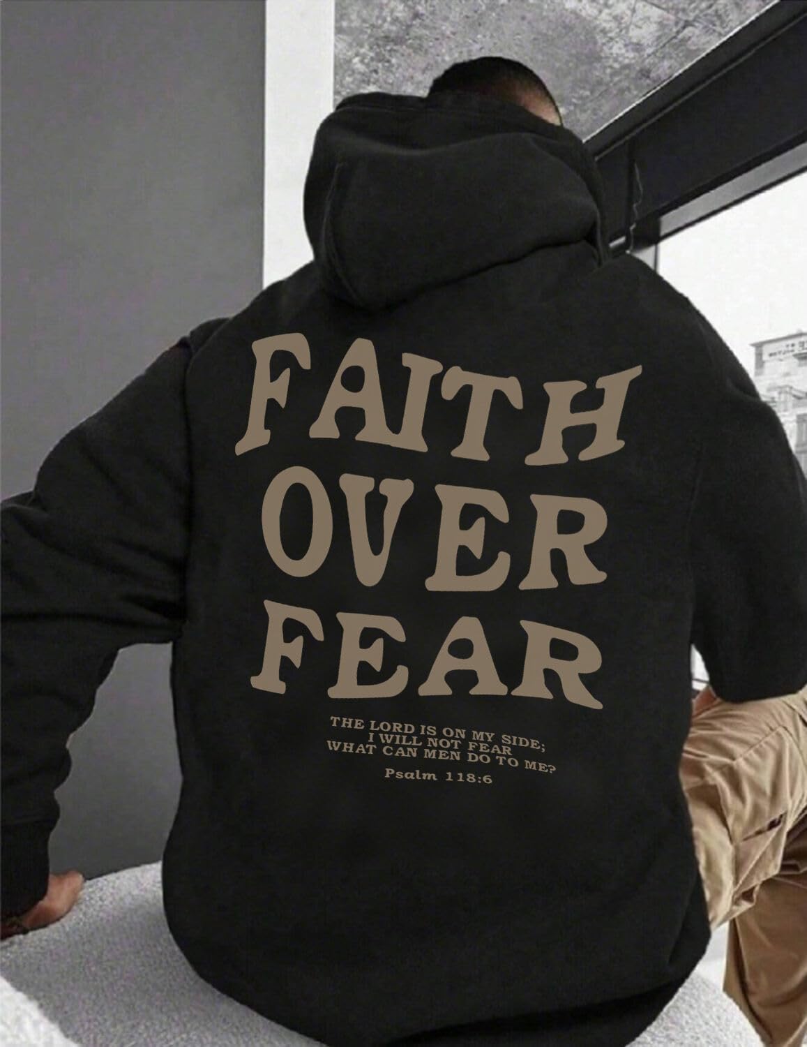 UOUA Men's Graphic Quarter Zip Hoodies Casual Long Sleeve Drop Shoulder Sweatshirt Pullover Streetwear Top - Image 2