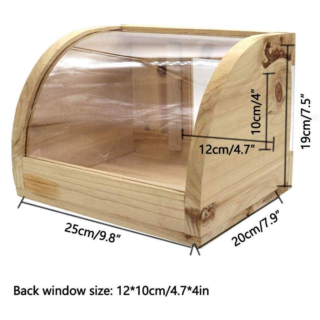 Drewniane terrarium dla gadów szynszyle łaźnia dla chomika jaszczurka sektor żółwi inkubator artykuły dla zwierząt (brązowy 25 * 20 * 19cm)