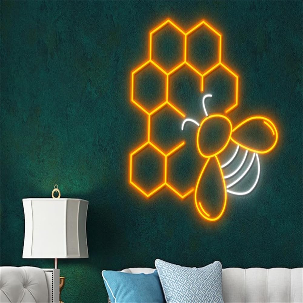 Amazon.co.jp: ハニカムネオンサイン 蜂 LEDネオンライト