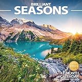 Wall Calendar 2026 Planner Calendar - Brilliant Seasons Hangable Monthly Wall Calendar with Large Blocks for Organizing & Planning, Academic Schedule, Home, Office & family, Thick & Sturdy Paper (12"x24" Open)