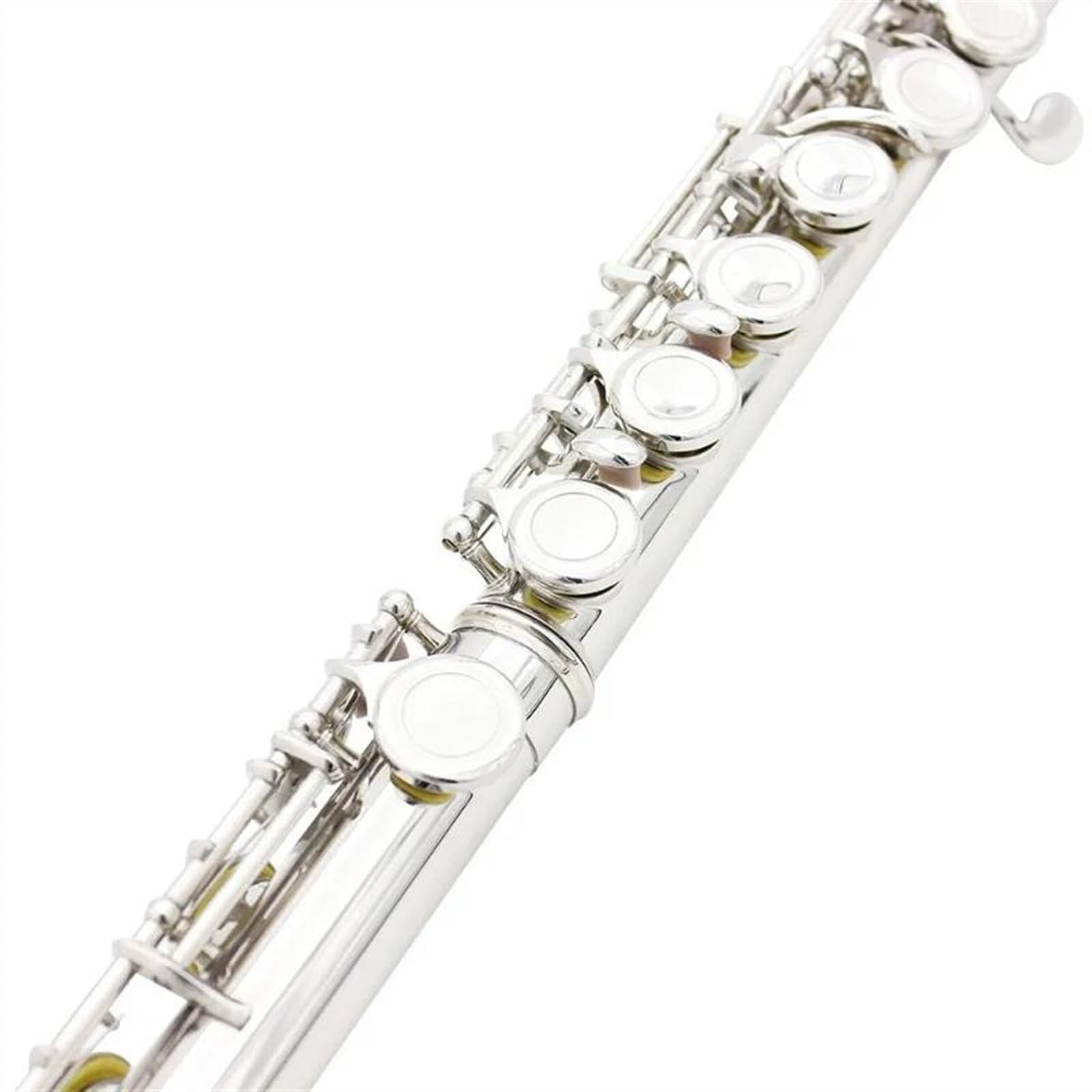 Professionale Flauto Traverso Flauto Trasversale Da Concerto Placcato Argento In Cupronichel Con 16 Fori Aperti Chiusi, Con Chiave E E Scatola