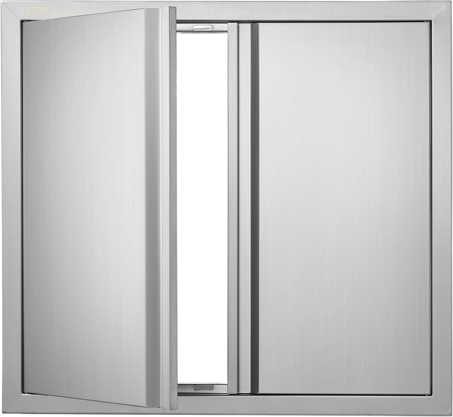 VEVOR 26W x 24H Inch Double Outdoor BBQ Access Door, Stainless Steel Flush Mount, Vertical Wall Door with Recessed Handles, for Grilling Station, Outside Cabinet